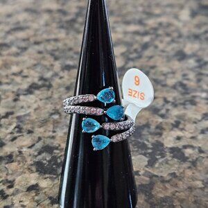 Bomb Party RBP8197 “Regal Calling” Aqua Blue Quartz Sz 6